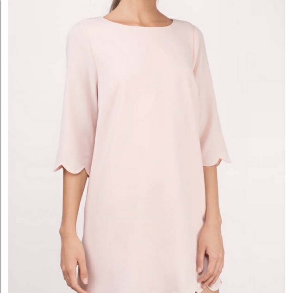 Tobi pink scalloped tunic dress sz M